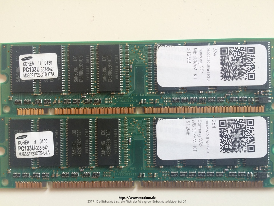 Samsung 256 MB SDRAM - KIT 512MB | 12,00 