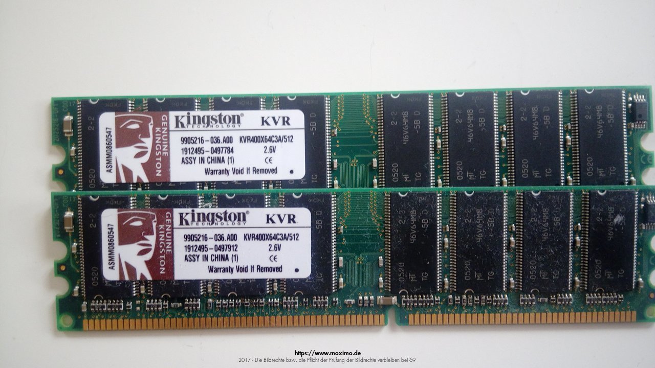 KVR 400X64C3A 512 MB 1 GBKIT | 5,00 